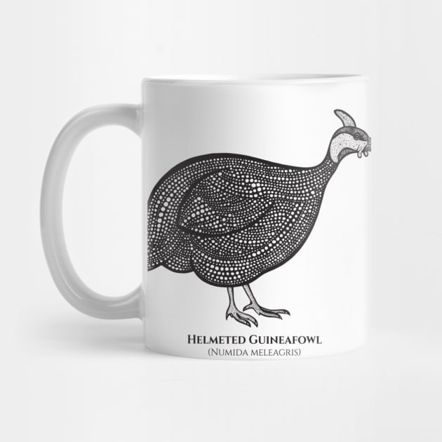 Guinea Fowl with Common and Latin Names - bird lovers design by Green Paladin